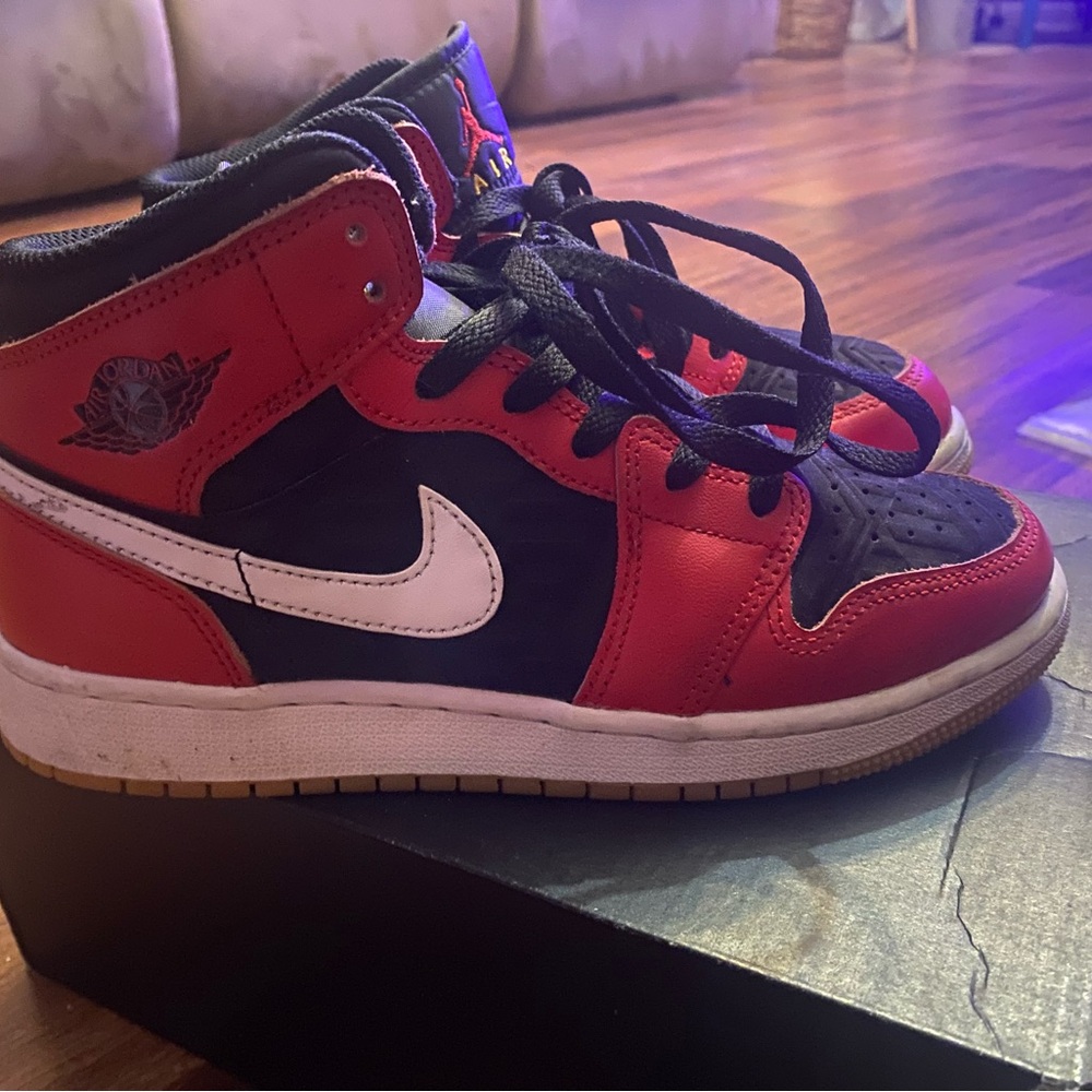 Air Jordan Red and Black High-Top Sneakers